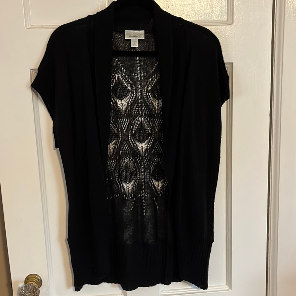 Dress Barn 1X black short sleeve cardigan good condition